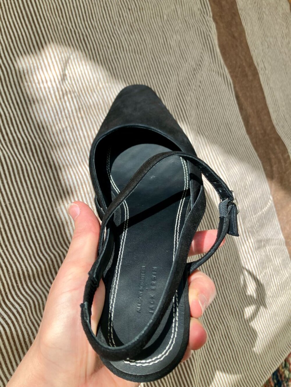 Allison Bornstein x Jack Erwin black slingback kitten heel size 10 - Picture 5 of 7